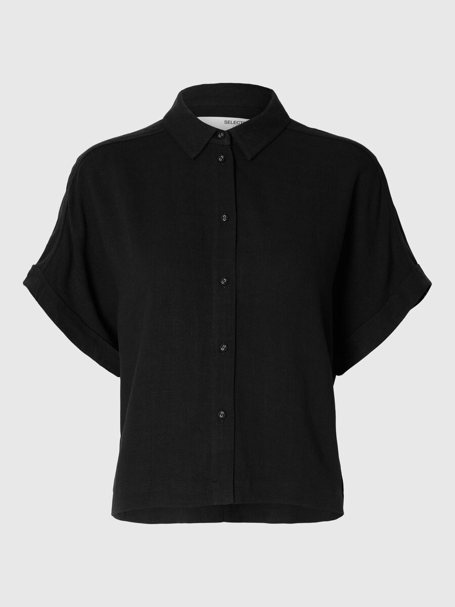 SLFVIVA Cropped Shirt BLACK