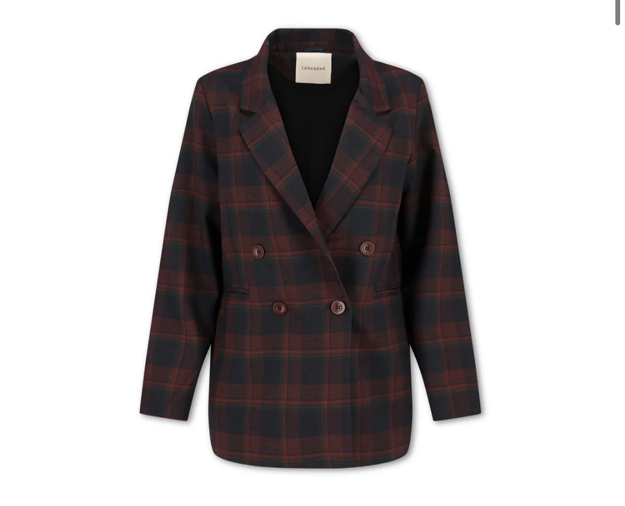 INDY Blue & burgundy checked blazer