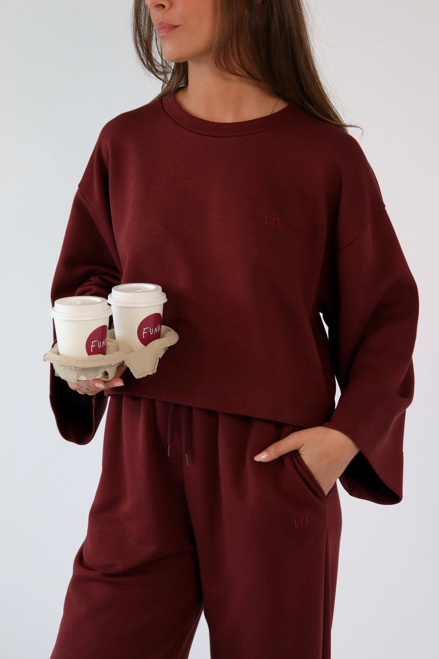 FREDERIKA Cropped sweater Bordeaux