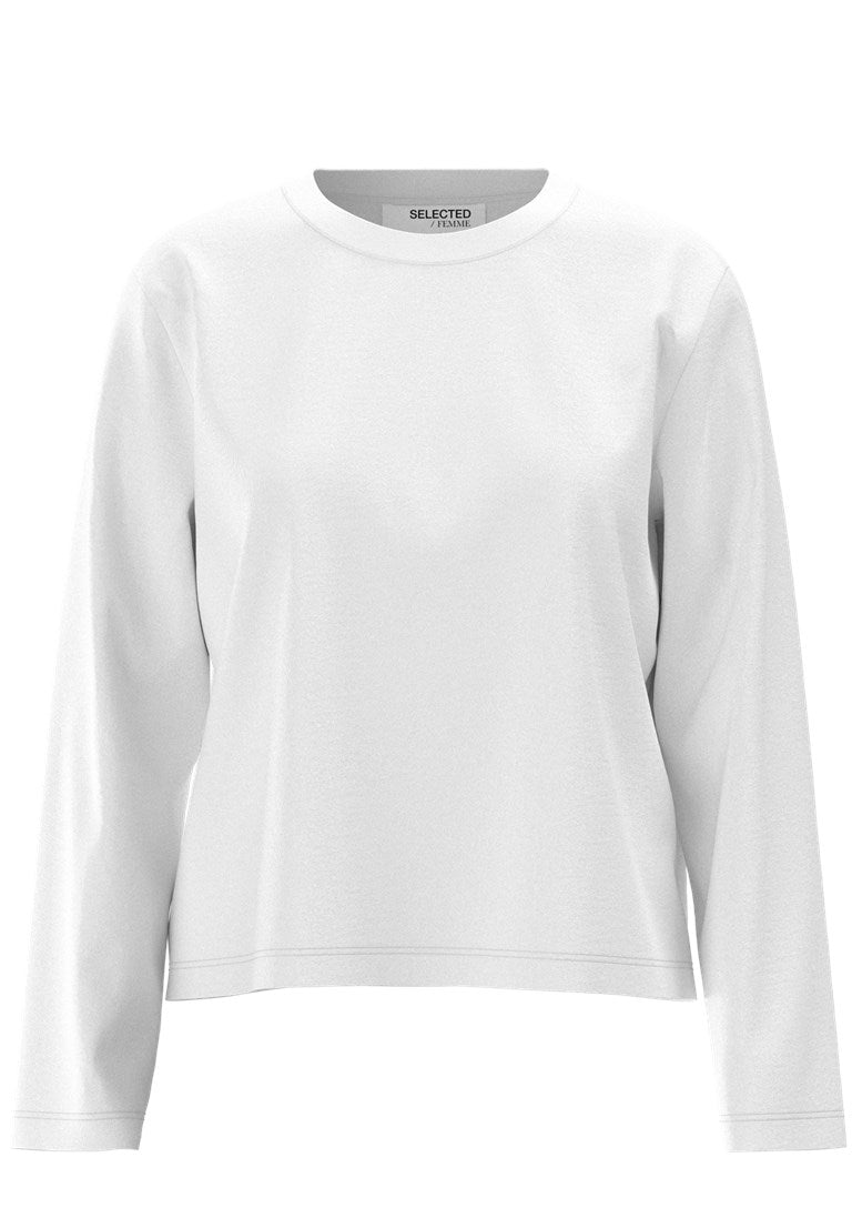 SLFESSENTIAL LS BOXY TEE Bright white