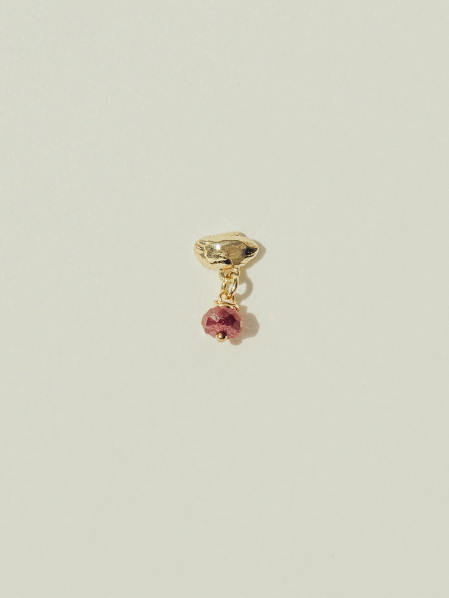 ISLAND earstud - RUBY GP 14K