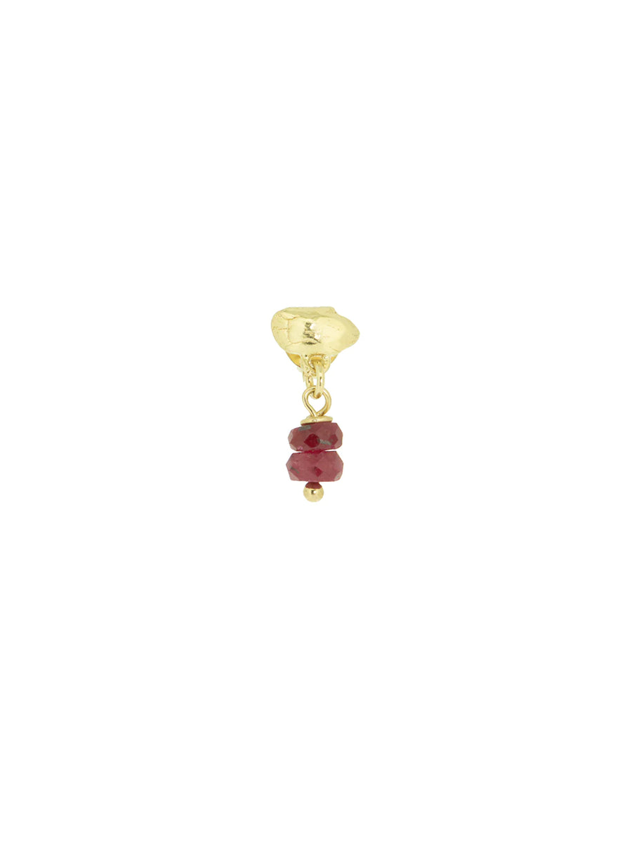 ISLAND earstud - RUBY GP 14K