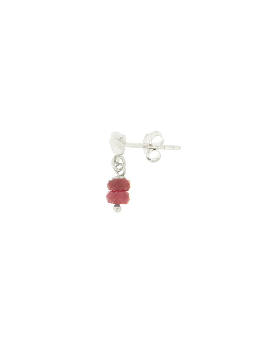 ISLAND earstud - RUBY SILVER 925