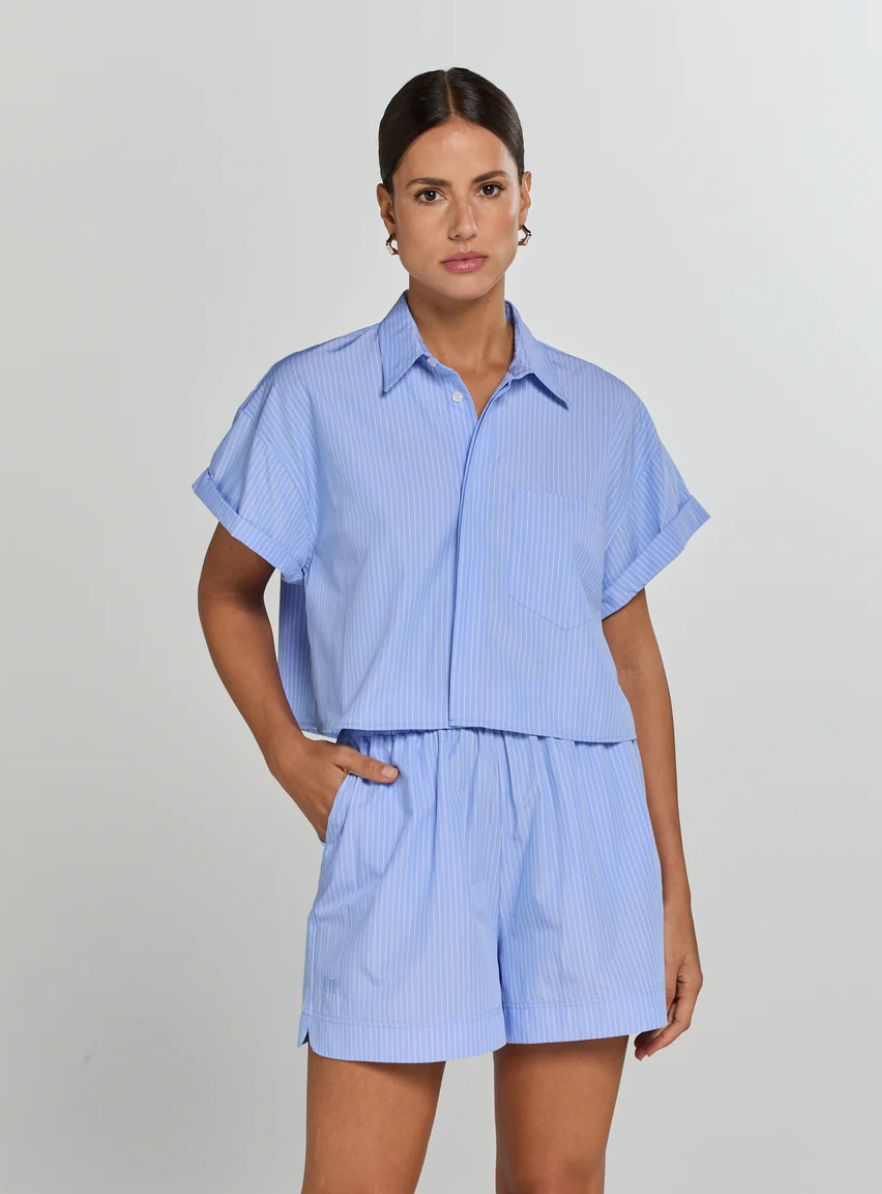 ELOISE Shirt Light blue/white striped