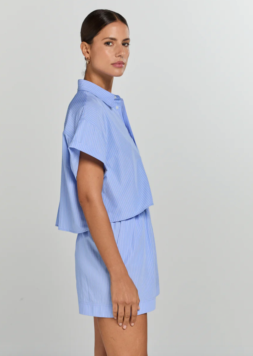 ELOISE Shirt Light blue/white striped