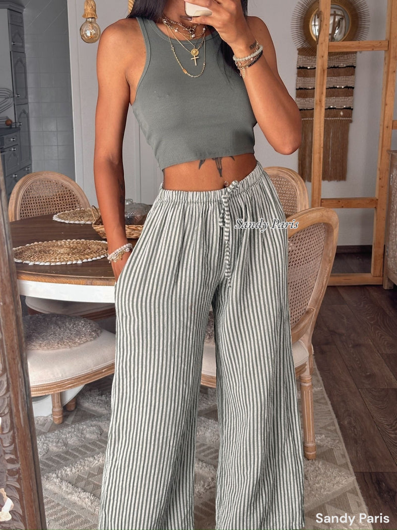 MALO Striped Pants KAKI