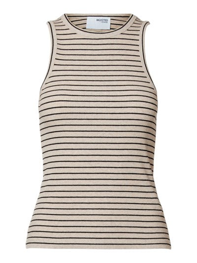 SLFANNA o-neck top STRIPED OATMEAL